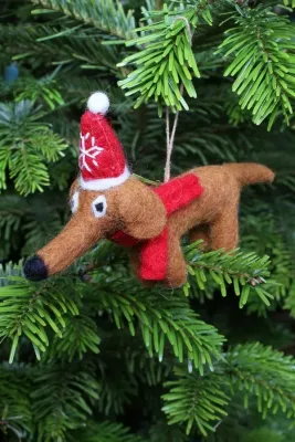 Steven The Sausage Dog Wool Hanging Decoration Steven The Sausage Dog Wool Hanging Decoration