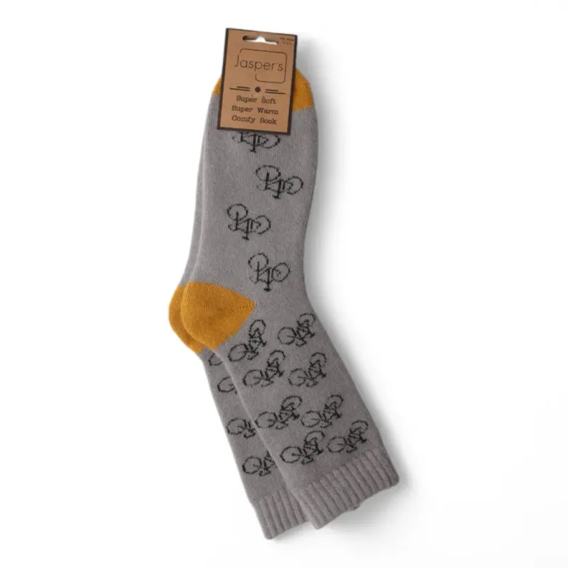 Grey Bike Wool Blend Socks