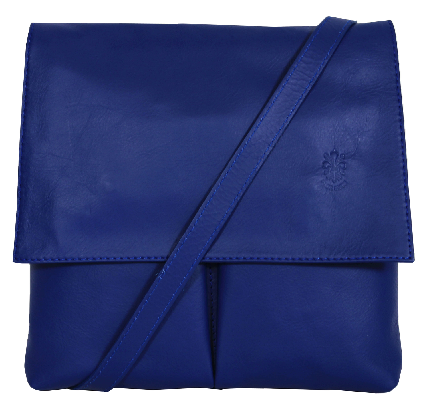 Royal Blue Soft Leather Messenger Bag