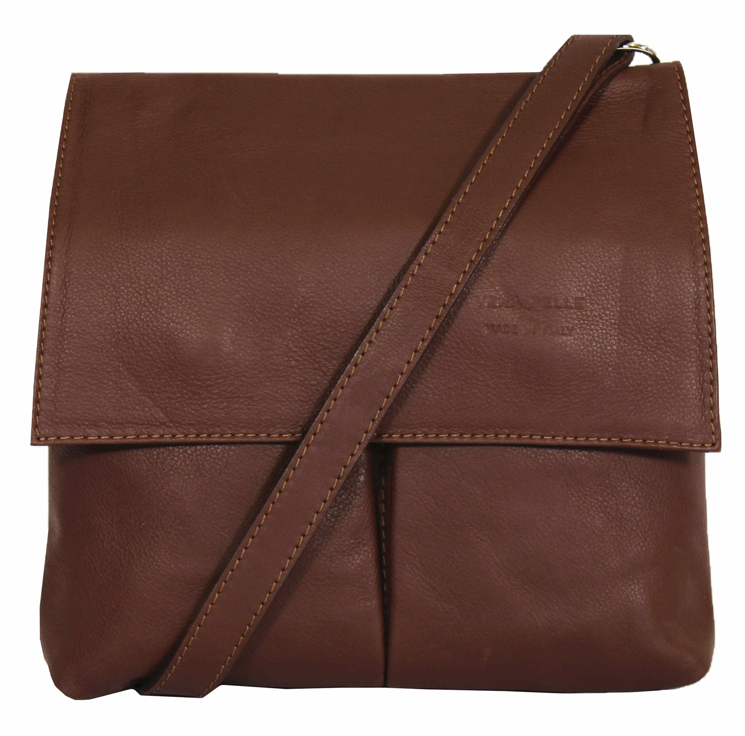 Dark Tan Soft Leather Messenger Bag