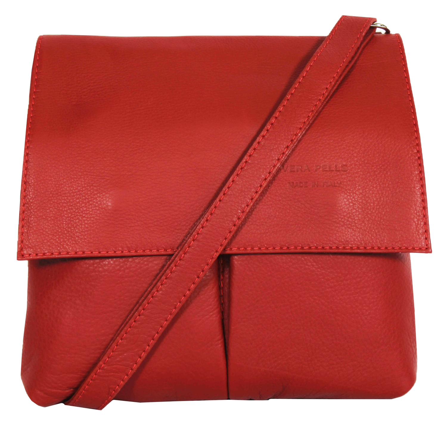 Red Soft Leather Messenger Bag
