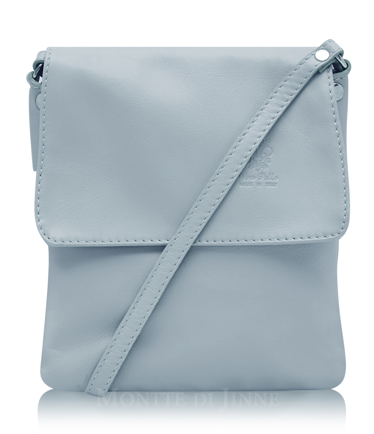 Baby Blue Small Soft Leather Messenger Bag 