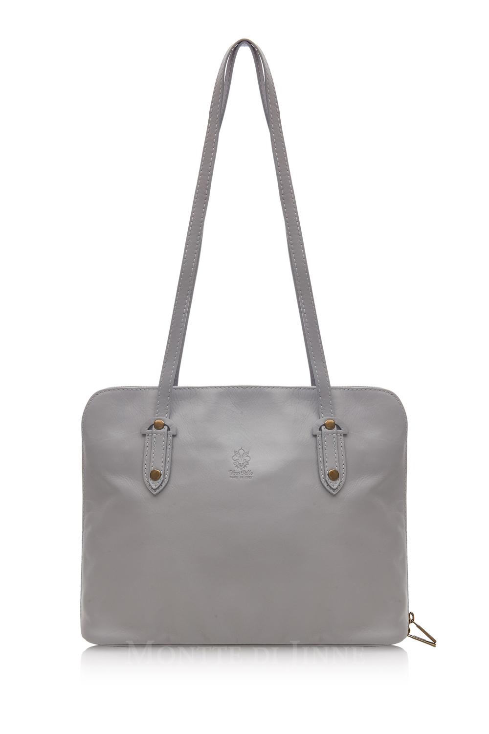 Light Grey Soft Leather Shoulder Bag