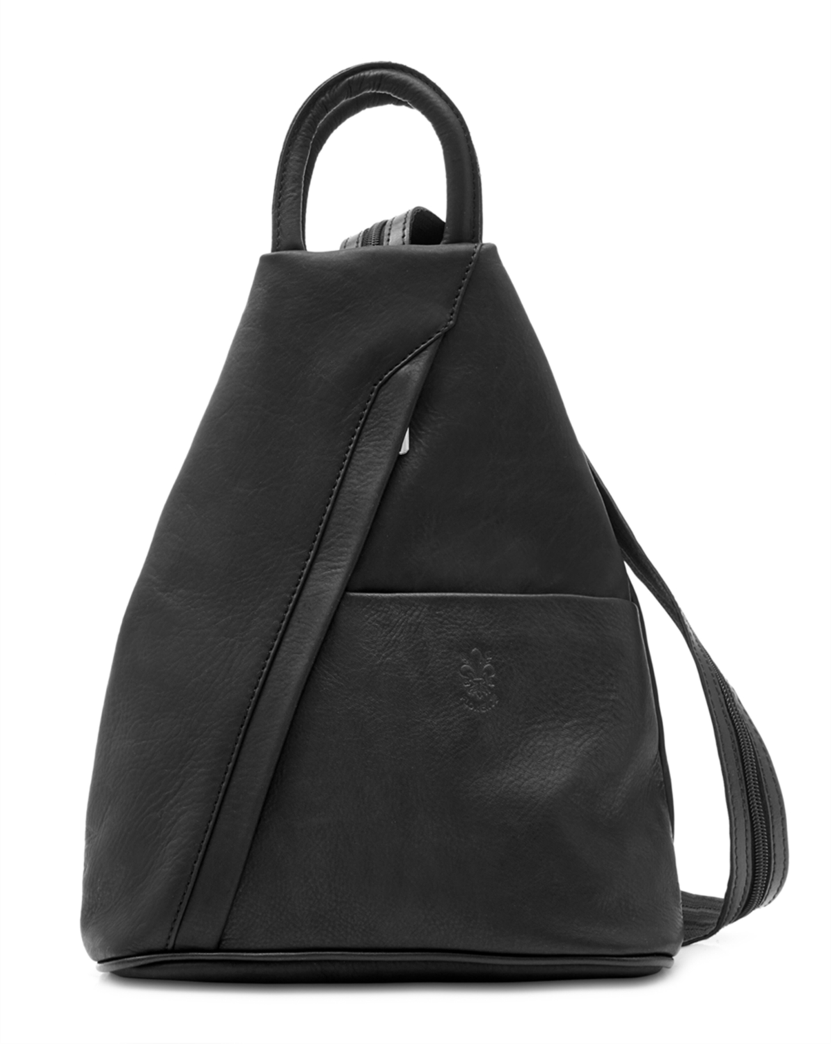 Black Soft Leather Backpack