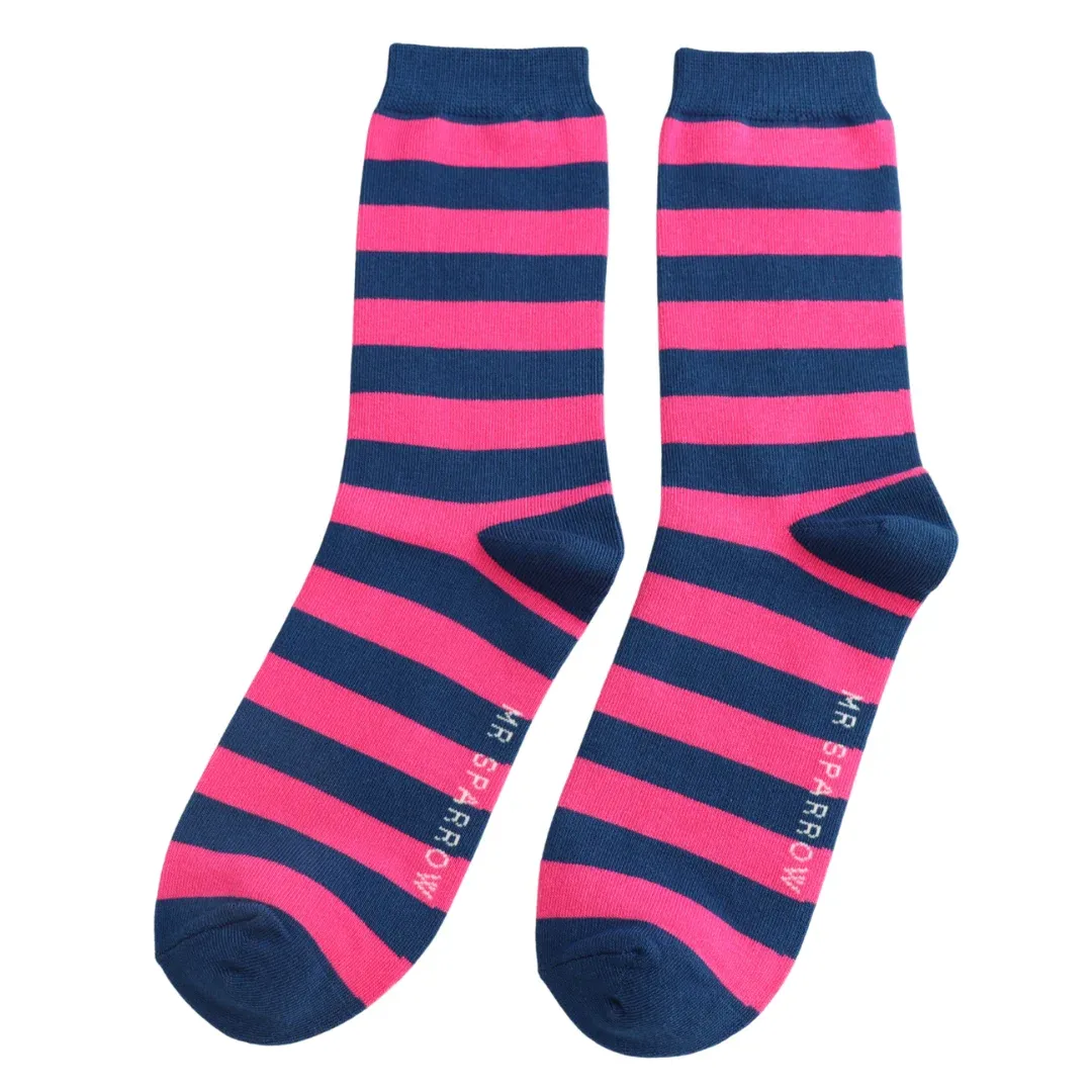 Stripe Bamboo Socks - Pink