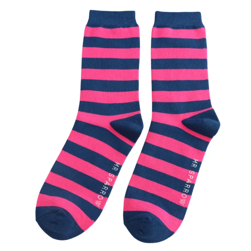 Stripe Bamboo Socks - Pink