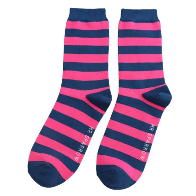 Stripe Bamboo Socks - Pink
