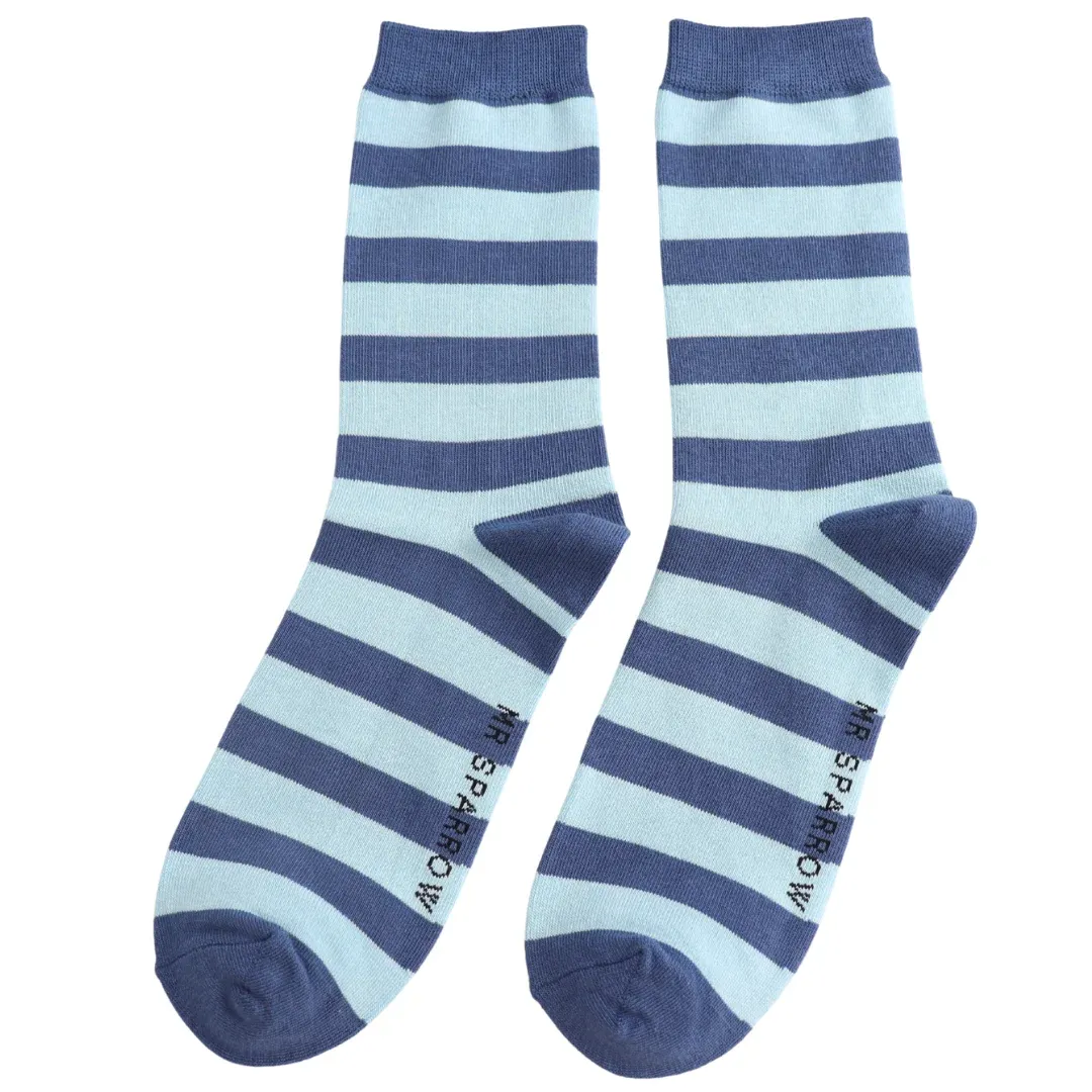Stripe Bamboo Socks - Blue