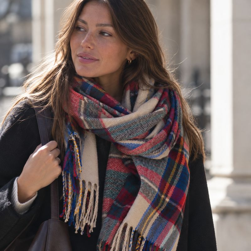Medium Weight Check Scarf Medium Weight Check Scarf
