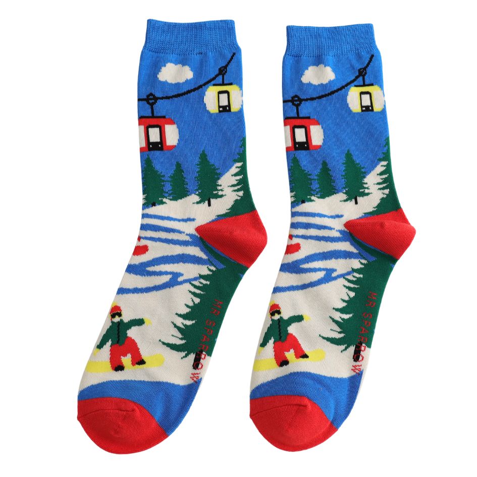 Snow Scene Bamboo Socks Snow Scene Bamboo Socks