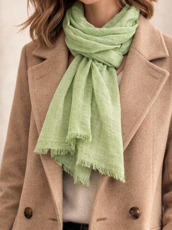 Plain Lightweight Green Scarf