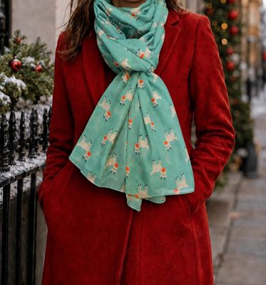 CHRISTMAS SPECIAL - Green Rudolph Scarf CHRISTMAS SPECIAL - Green Rudolph Scarf