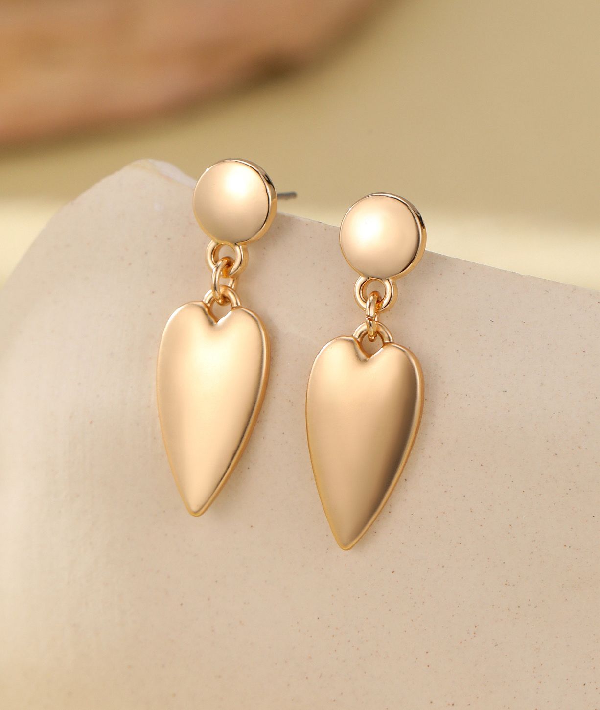 Contemporary Gold Heart Earrings Contemporary Gold Heart Earrings