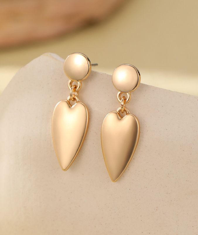 Contemporary Gold Heart Earrings