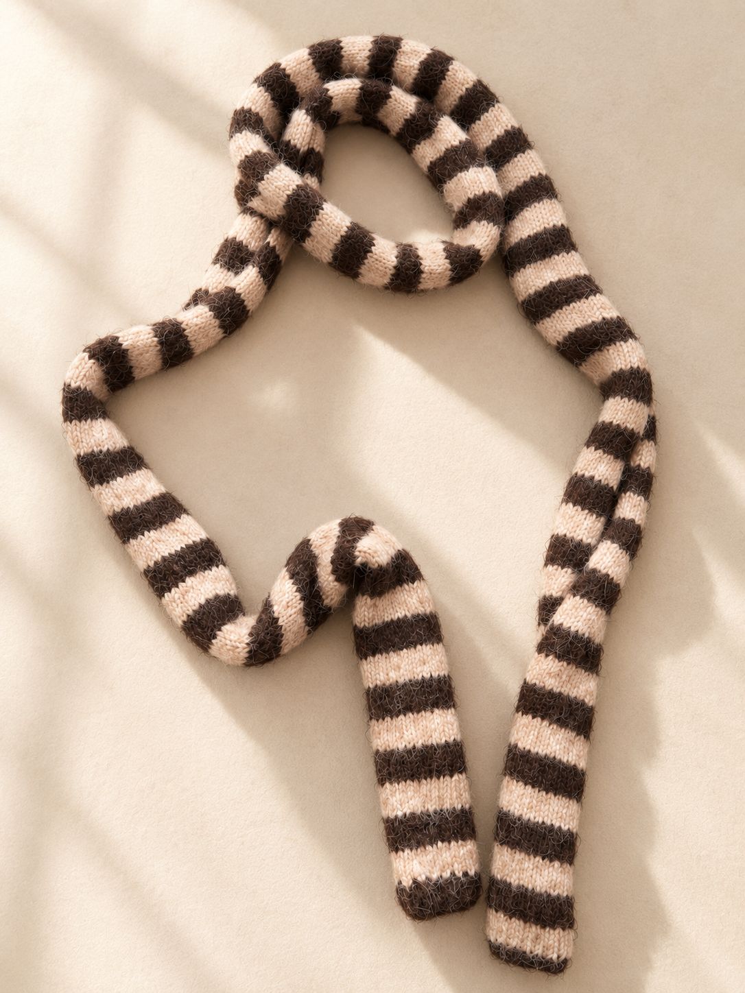 Skinny Striped Scarf - Brown Skinny Striped Scarf - Brown