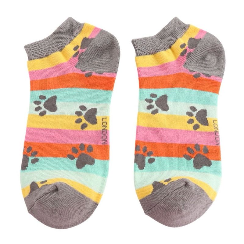 Paw Print Rainbow Stripe Trainer Socks Paw Print Rainbow Stripe Trainer Socks