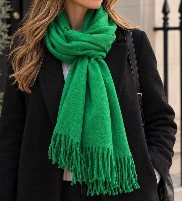 Medium Weight Plain Green Scarf Medium Weight Plain Green Scarf