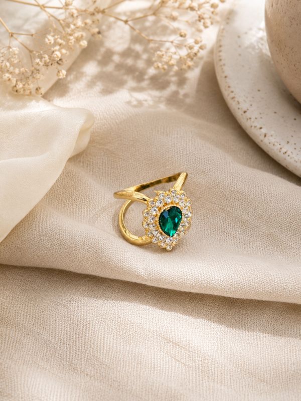 Scarf Ring For Lightweight/ Skinny Scarf Emerald Design