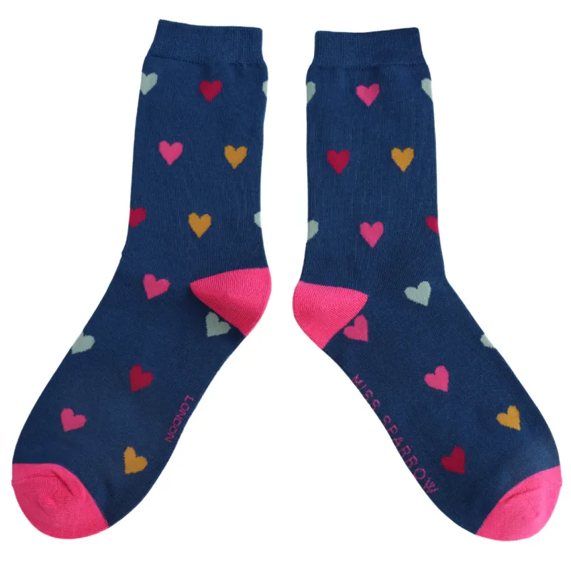 Multi Hearts Bamboo Socks