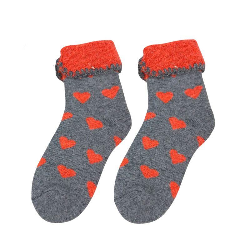 Neon Orange Heart Cosy Cuff Socks Neon Orange Heart Cosy Cuff Socks