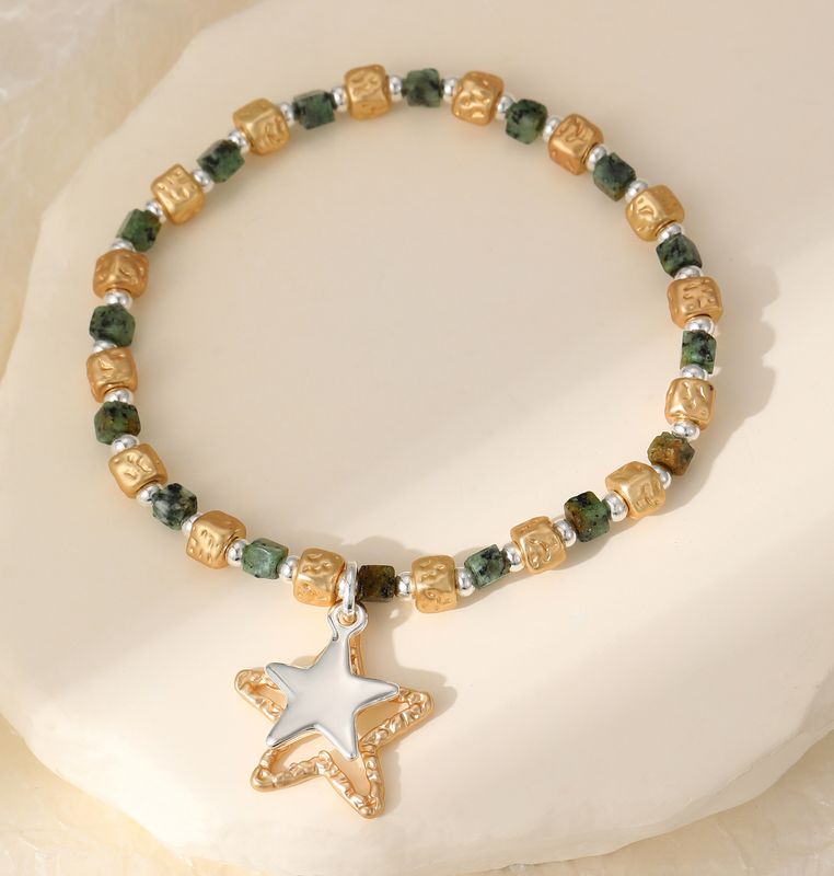 Gold And Green Star Bracelet