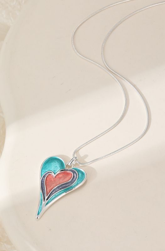 Green Navy And Pink Heart Pendant Green Navy And Pink Heart Pendant