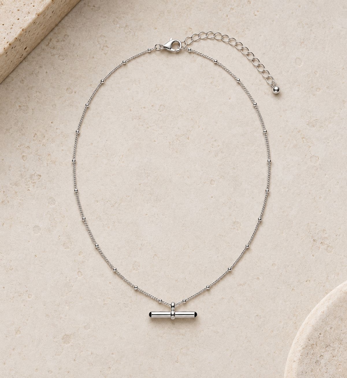 T-Bar Necklace - Silver
