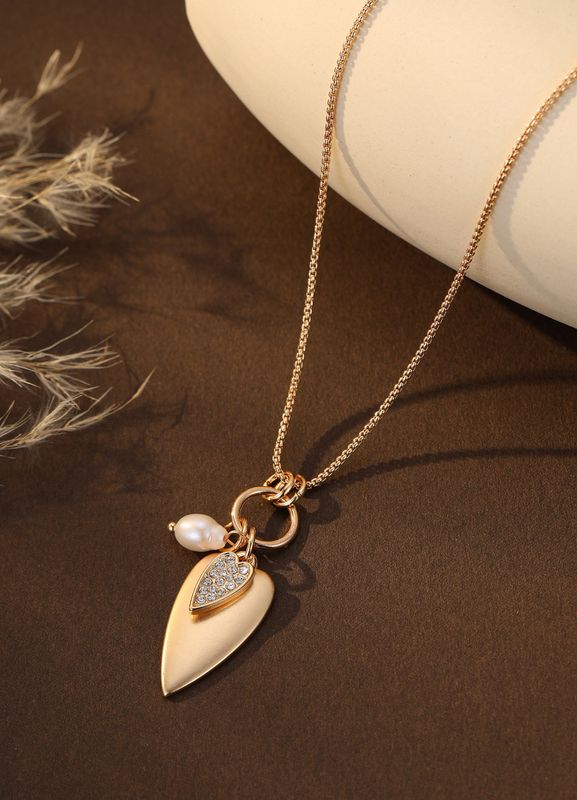 Contemporary Gold Heart Charm Pendant