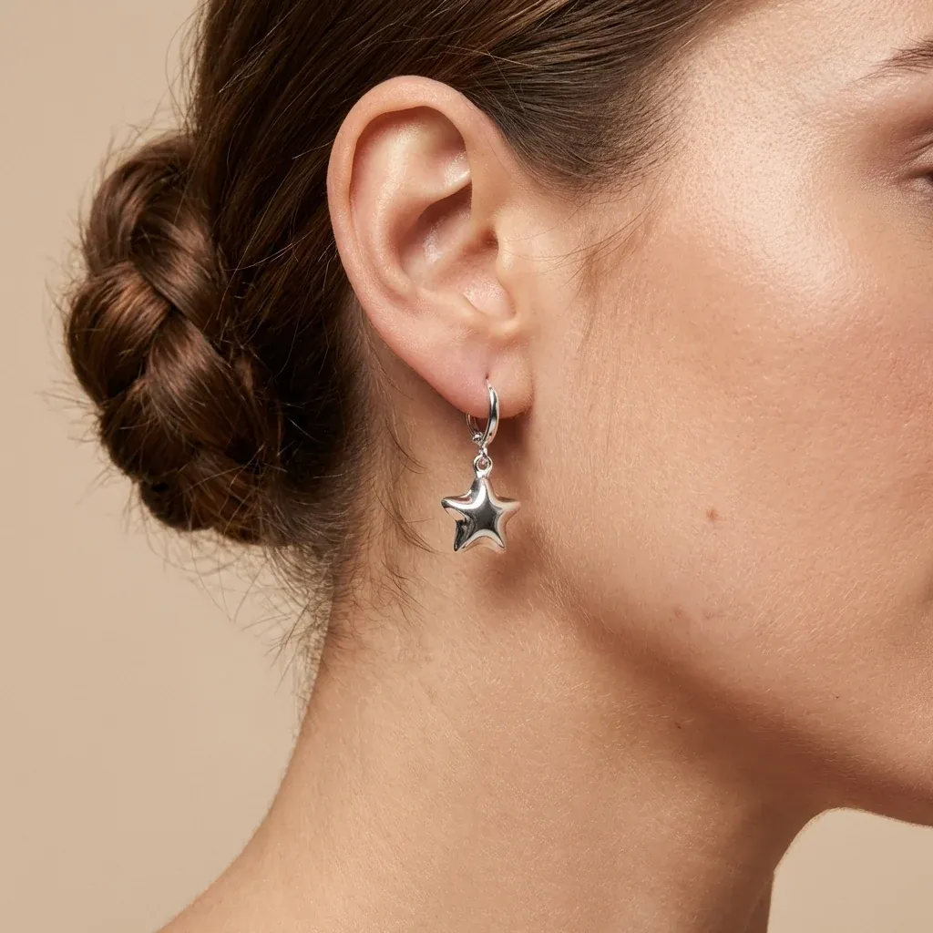 Silver Bubble Star Earrings Silver Bubble Star Earrings
