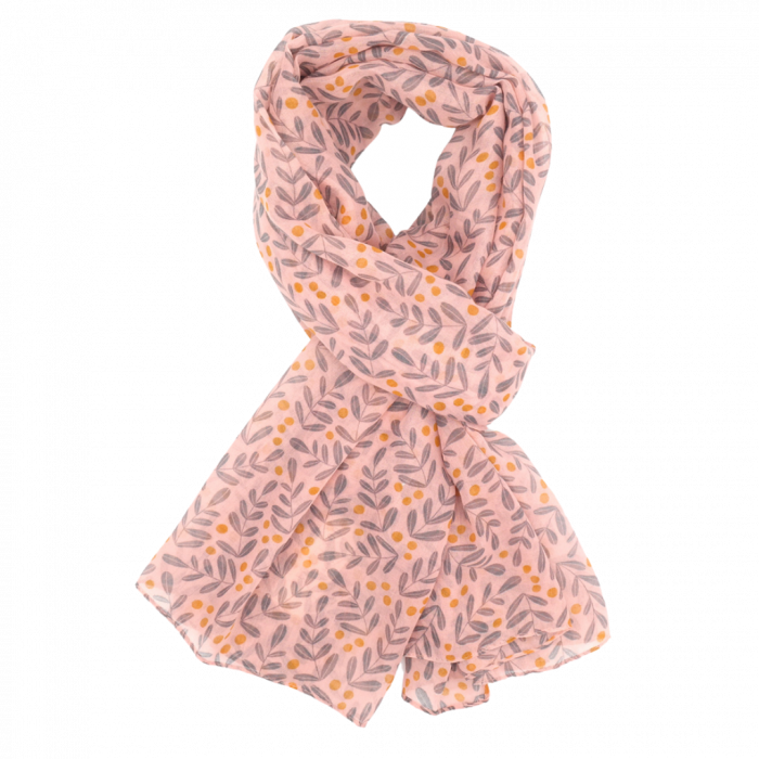 New! Pink Berry Branch Scarf