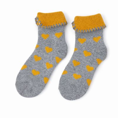 Mustard Heart Cosy Cuff Socks