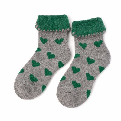 Green Heart Cosy Cuff Socks Socks