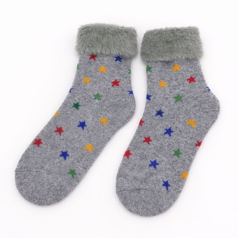 Faux Fur Cosy Cuff Socks Star - Multi Faux Fur Cosy Cuff Socks Star - Multi