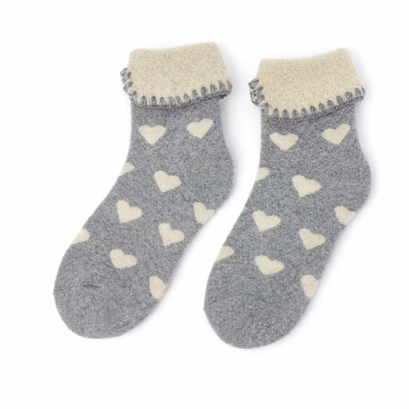 Grey Heart Cosy Cuff Socks Grey Heart Cosy Cuff Socks