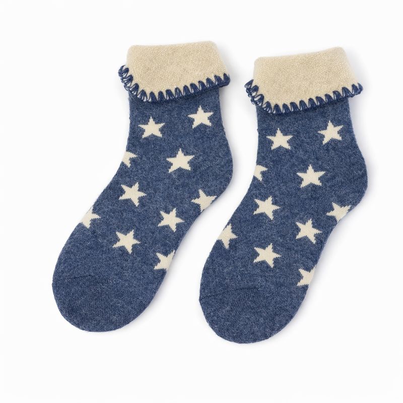Navy Star Cosy Cuff Socks Navy Star Cosy Cuff Socks