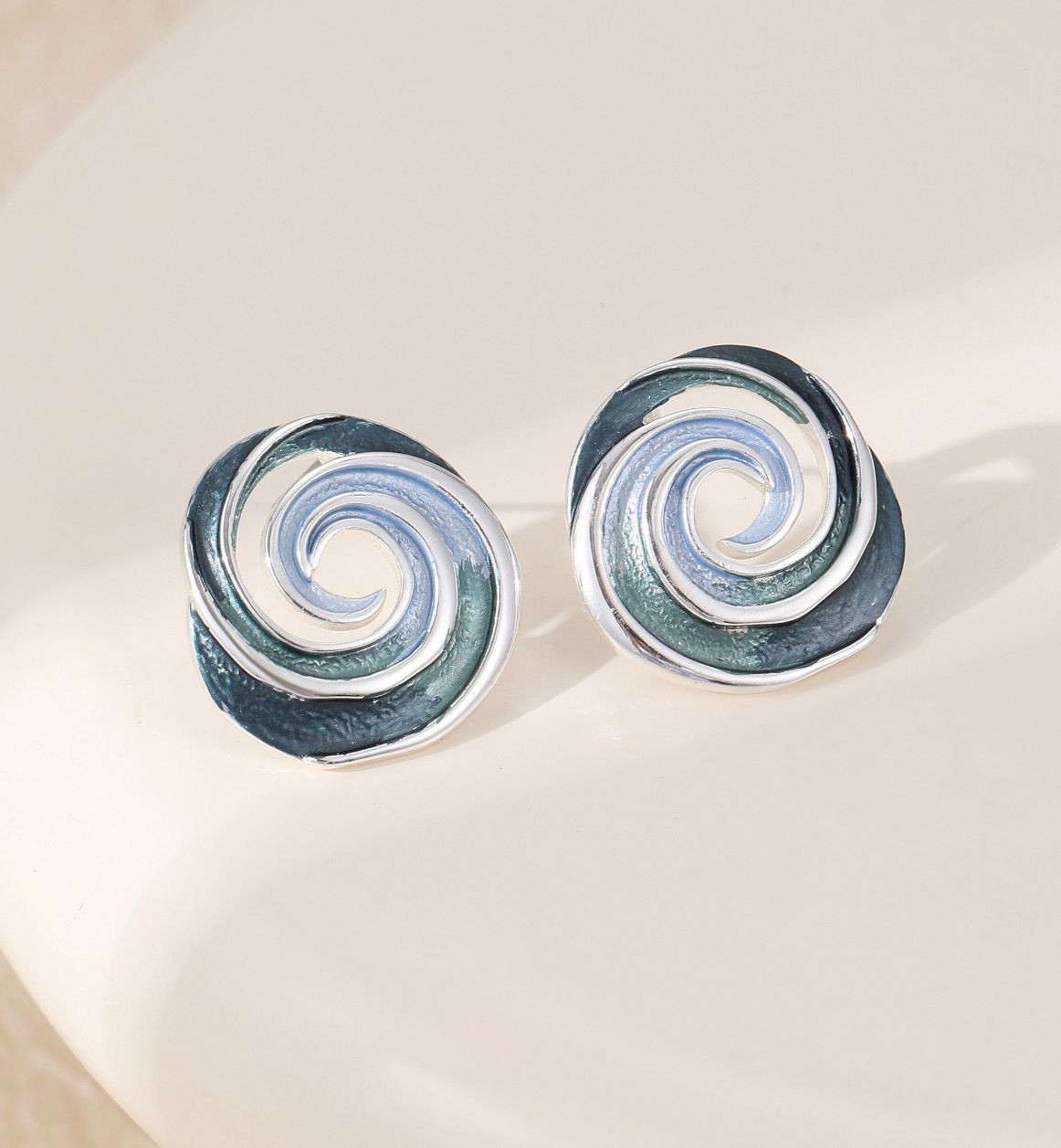 Blue Ombré Swirl Earrings