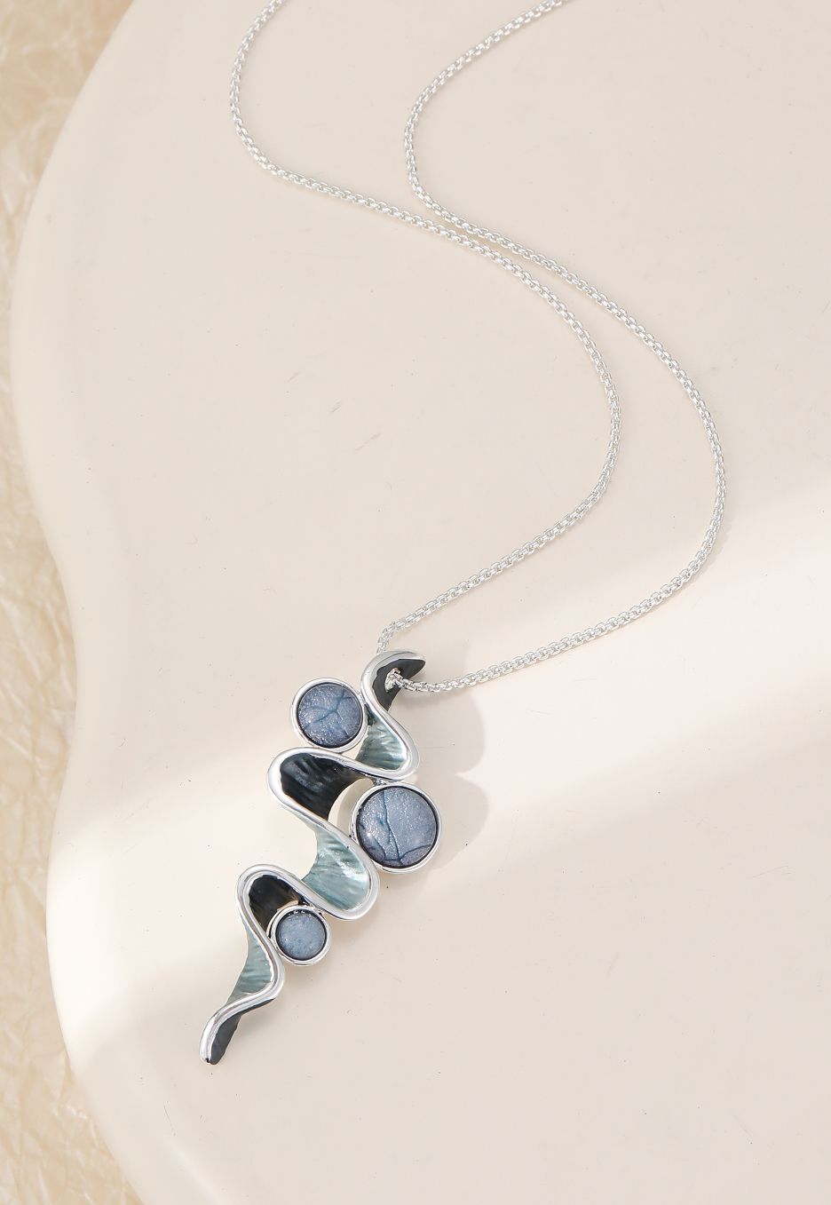 Blue Swirl Drop Pendant