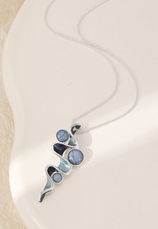 Blue Swirl Drop Pendant