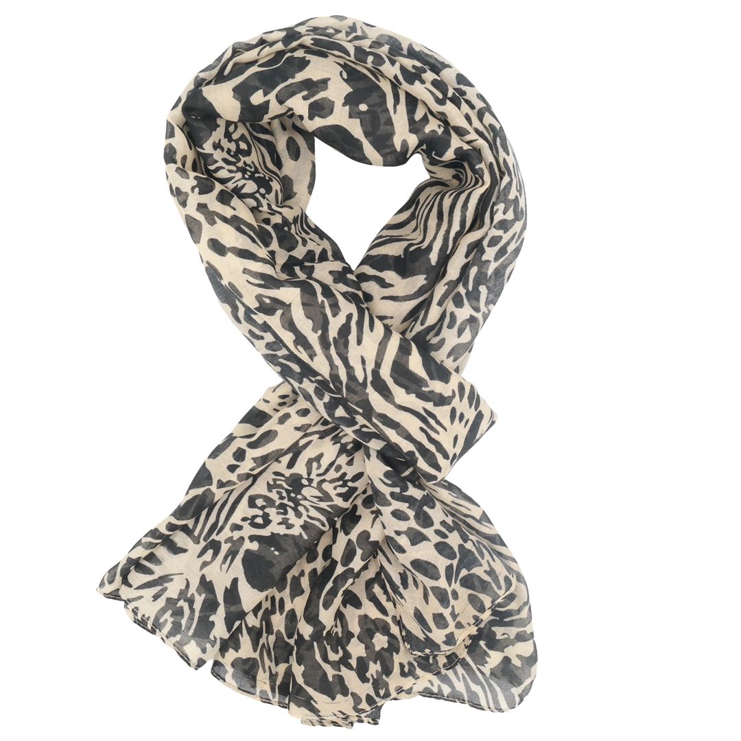 Animal Print Scarf - Black Animal Print Scarf - Black