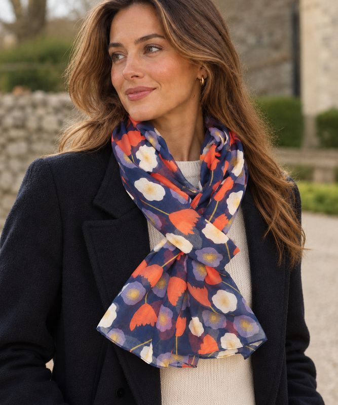 Poppy Scarf - Navy/ Purple Poppy Scarf - Navy/ Purple