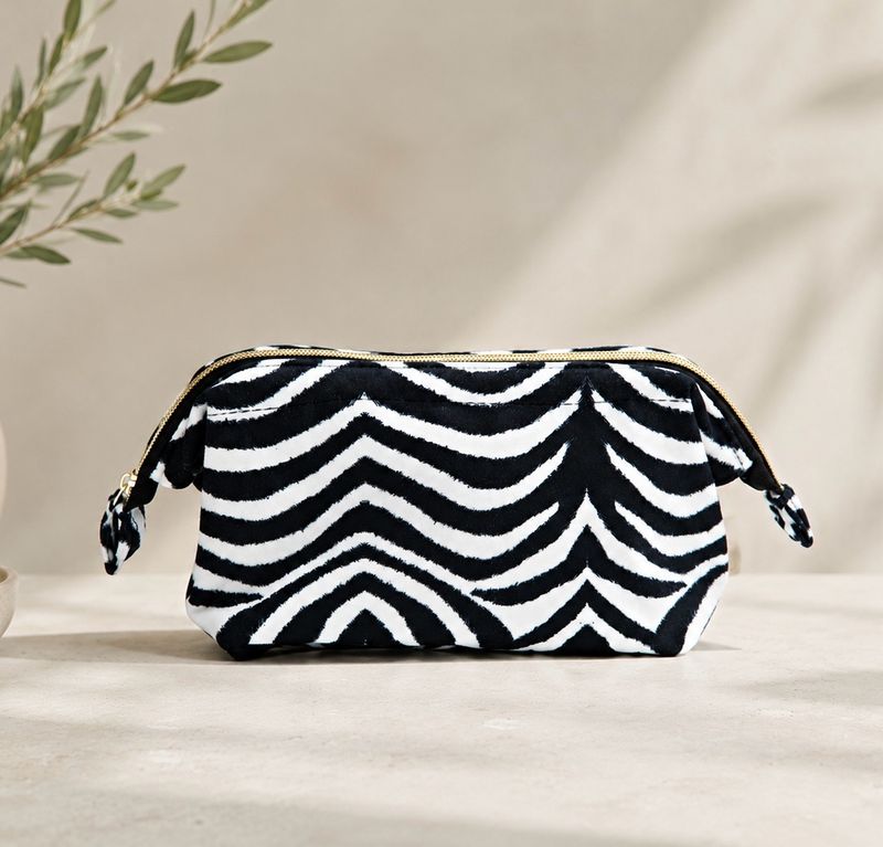 Zebra Print Cosmetic Bag - Large Zebra Print Cosmetic Bag - Large