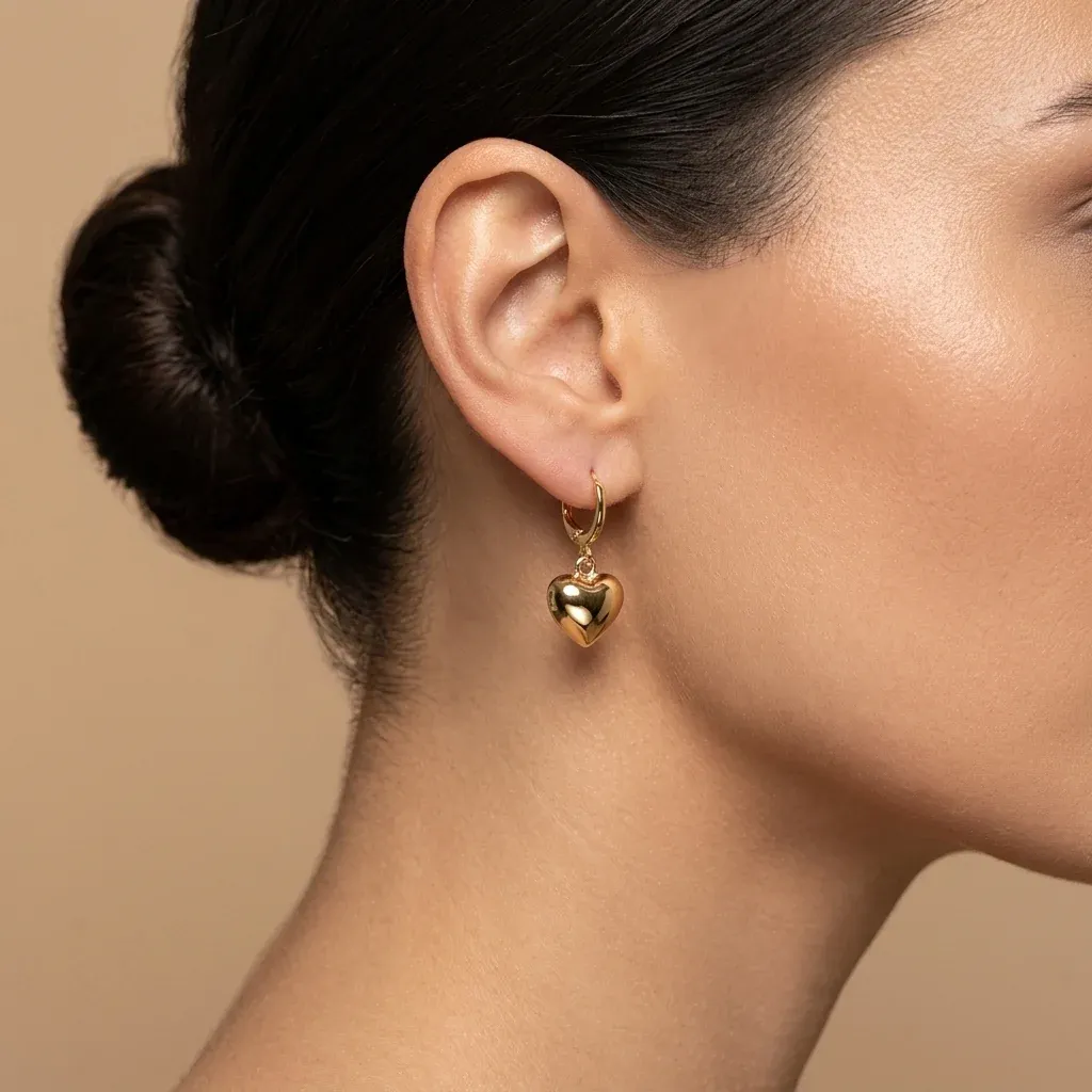 Gold Bubble Heart Earrings Gold Bubble Heart Earrings