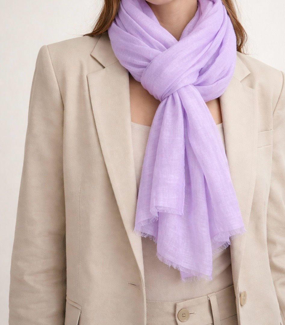 Plain Lightweight Purple Scarf