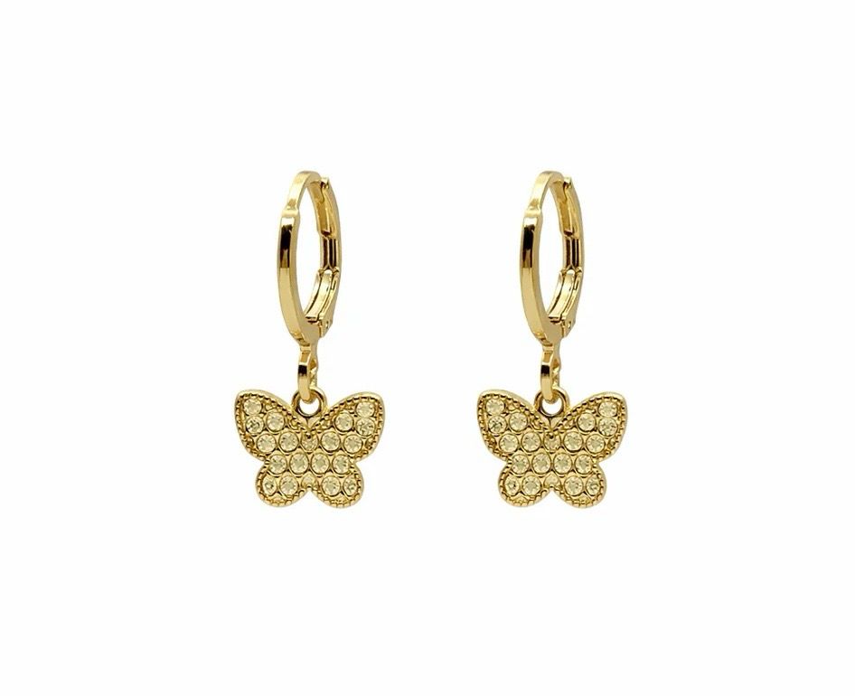 Huggie Butterfly Earrings - Gold