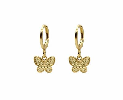 Huggie Butterfly Earrings - Gold