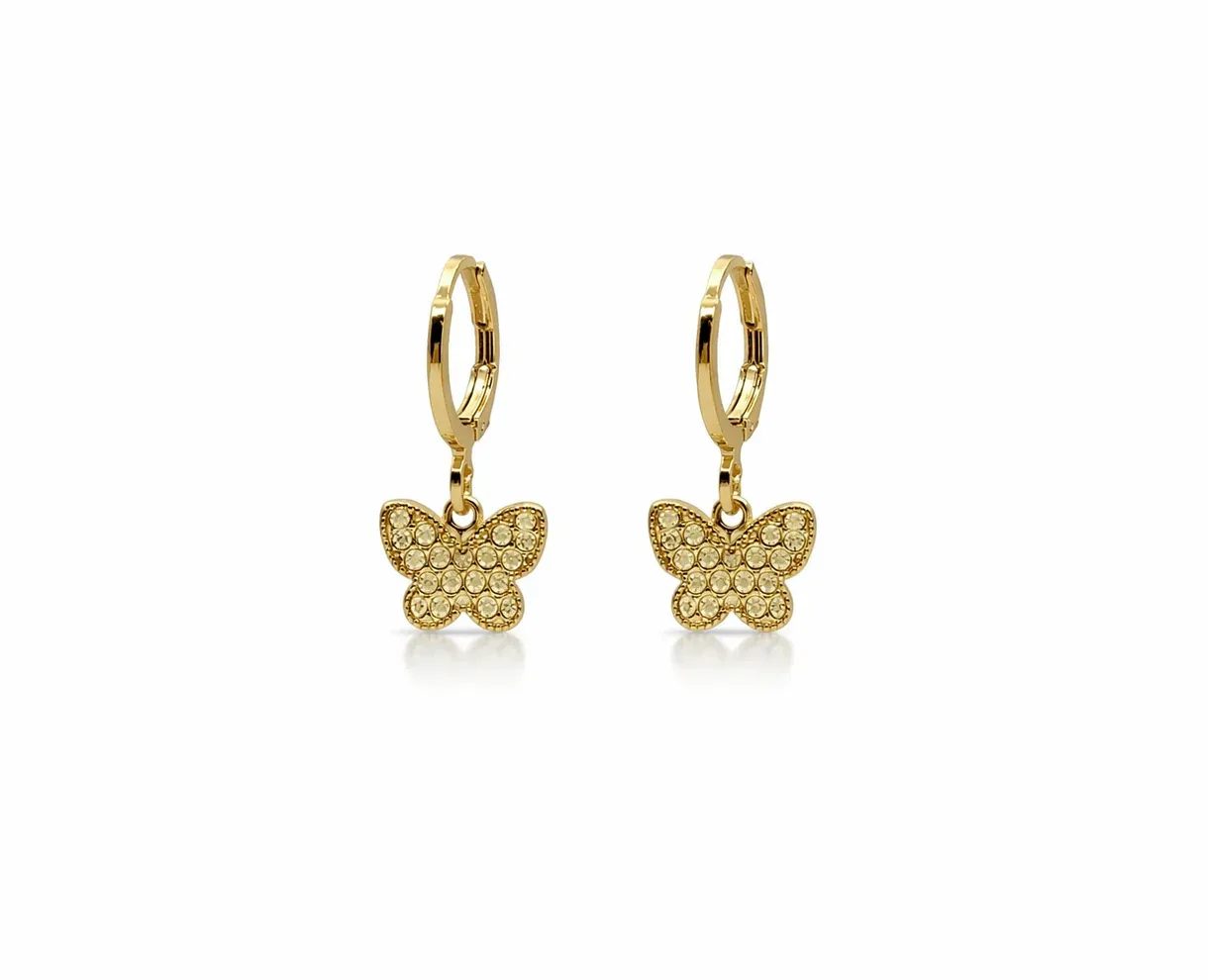 Huggie Butterfly Earrings - Gold