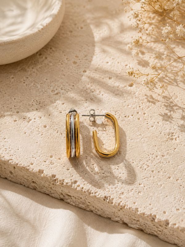 Two Tone Stainless Steel Hoops Two Tone Stainless Steel Hoops