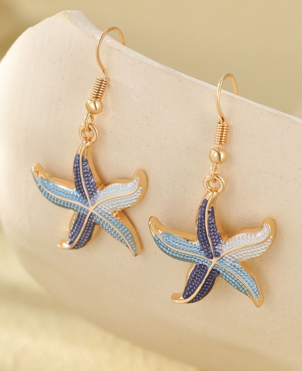 Blue Starfish Drop Earrings