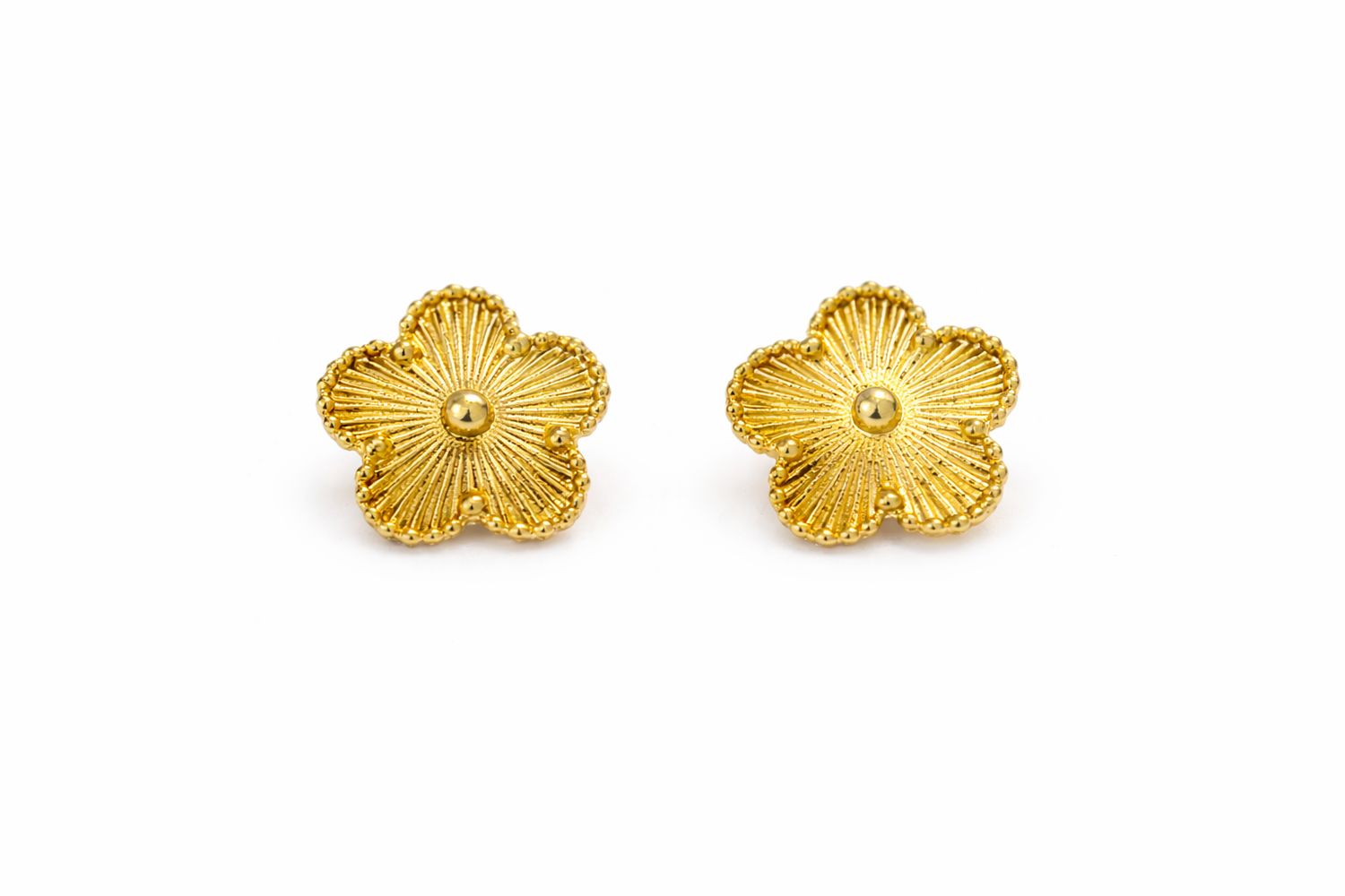 Gold Clover Stud Earrings
