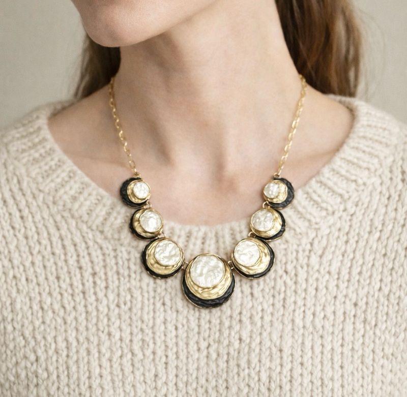 Statement Enamel Contemporary Necklace
